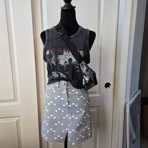 CherryKoko Black and White Mini Skirt Size Small